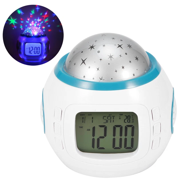 Star Sky Projector LED Music Alarm Clock Multifunction Calendar Temperature Disp