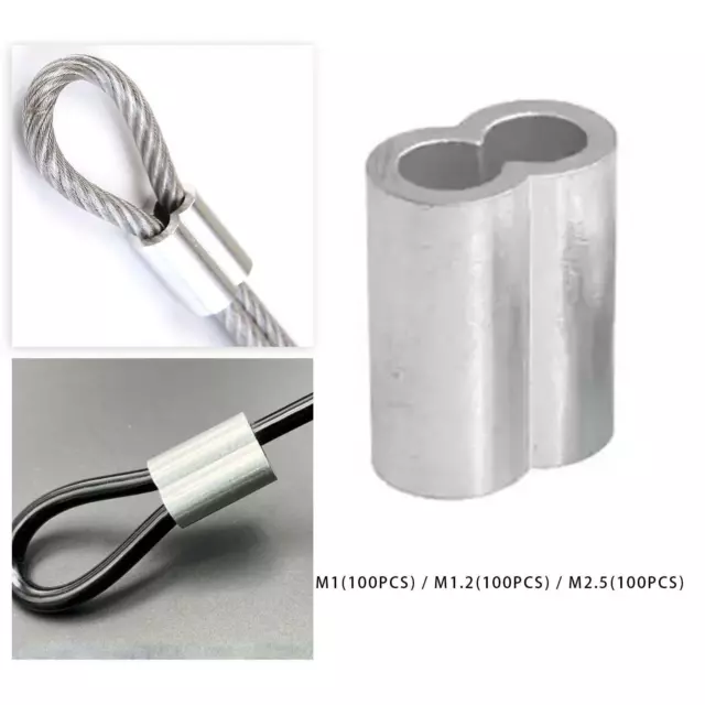 M1 Manchon aluminium sertir câble acier 1mm Clips arrêt Bouton 100