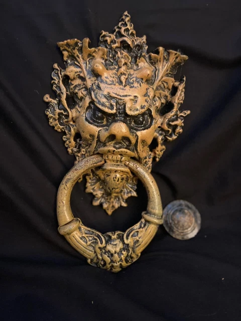 Cast Iron Medieval Gargoyle/Gothic Greek God/Demon Door Knocker 