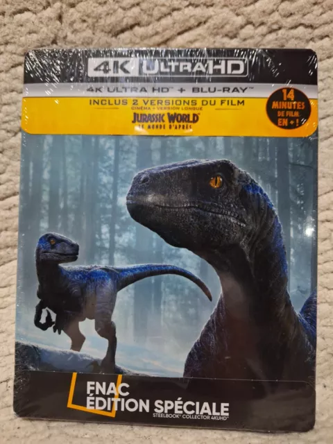 Jurassic World: Le Monde D'après - 4k Ultra HD + Blu-Ray - SteelBook Fnac - NEUF