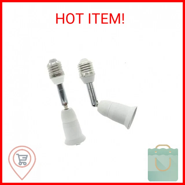 Mevyucr E26/E27 Light Socket Extender, 4.5 Inch Extension,Adjustable Vertical 90