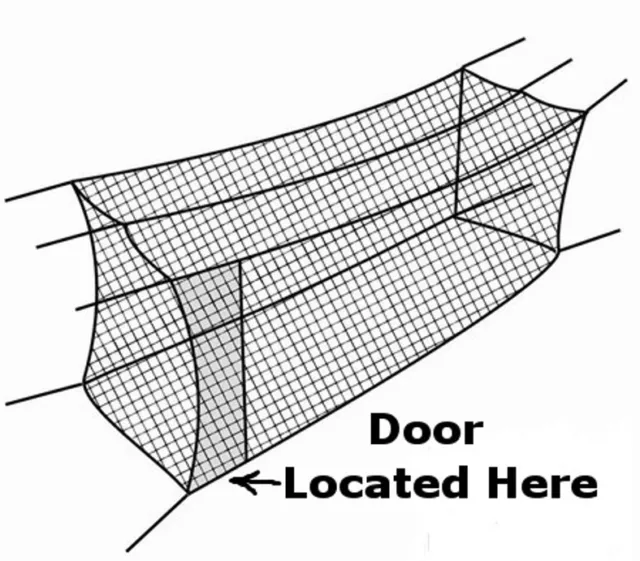 Baseball Batting Cage Net 10' x 12' x 60' #24 HDPE (42PLY) Netting with Door 2