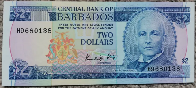 Barbados 2 Dollars 1986 P36  Unc