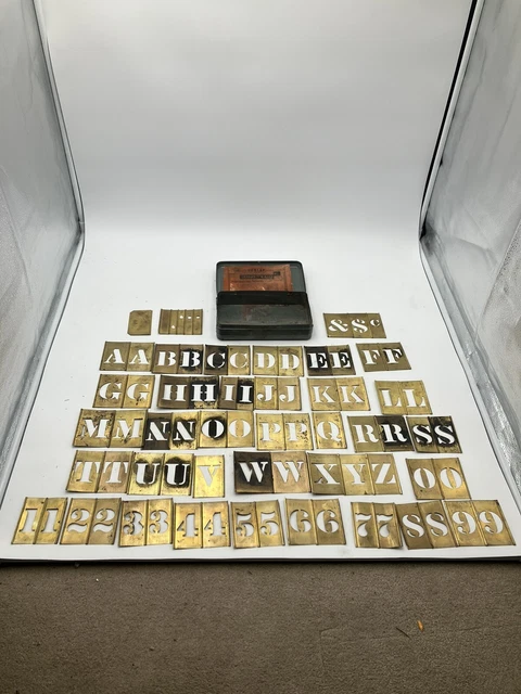 DUNLAP Adjustable Interlocking BRASS STENCILS 1 1/2” 76 Stencils