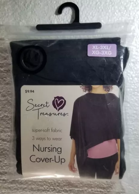 XL-3XL Breastfeeding Wrap Nursing Baby Cover Up 3 Ways to Wear Black Practical