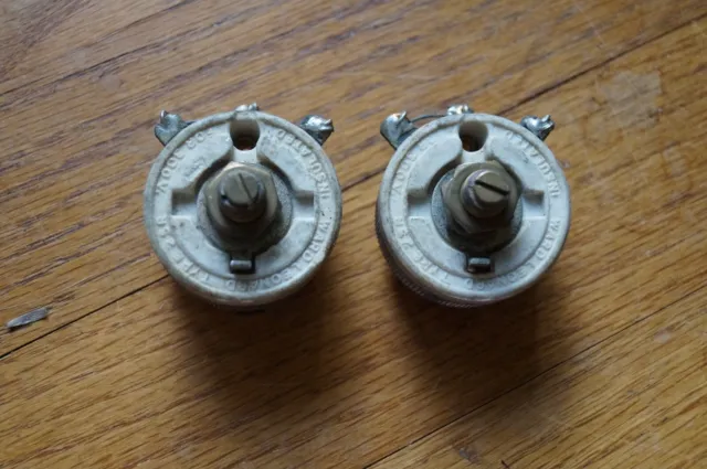 2 Vintage OHMITE Wire Wound Pots, Both are 50 Ohms, .71 Amps