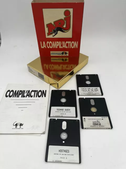 NRJ LA COMPIL'ACTION 1 (1991) INFOGRAMES ★ AMSTRAD CPC 6128 ★ 4 DiSQUETTES ✅