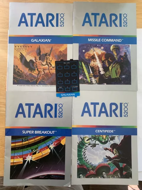 Lot 4 Atari 5200 Game Manuals Galaxian Missile Command Super Breakout Centipede