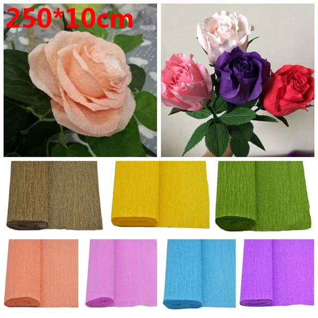 Suministros de envoltura de papel crepé para hacer flores de decoración origami