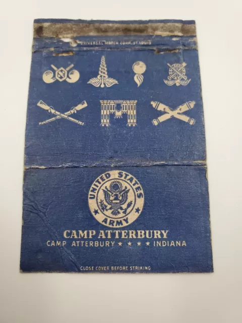 U. S. Army Camp Atterbury Indiana WW2 40 Strike Matchbook Cover