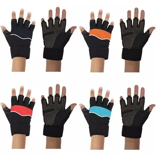 Weight Lifting Gym Padded Leather Fitness Training Gloves Body Building