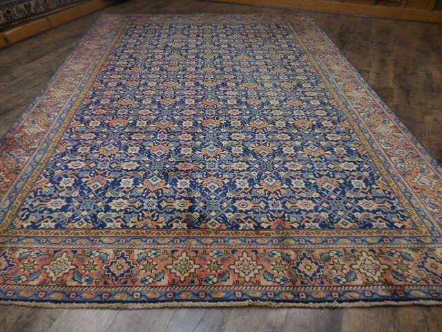 Vintage Geometric Design HandMade Oriental Rug Bohemian Turkish rug 7x10.5 Ft