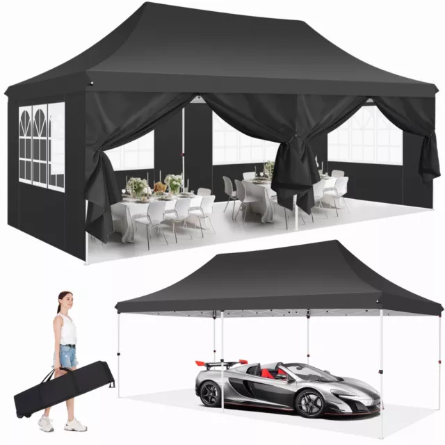 Pavillon 3x3/3x6m Wasserdicht Faltpavillon Pop Up Partyzelt Gartenzelt UV Schutz