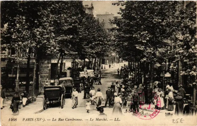 CPA PARIS (15e) La rue Cambronne. Le Marché (563319)