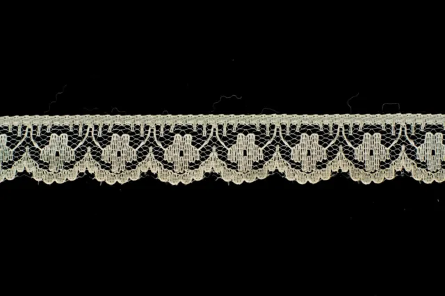 50 metres × 20mm Wide, Vintage Cream Lace Trim with Scalloped Edge