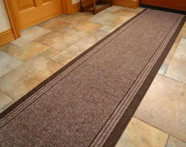 Beige Carpet Runner Mat Non Slip for Utility Kitchen Hallway Durable Any Length