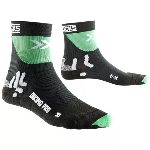 X-Socks Radsocken Biking Pro X020370 B050 schwarz/grün Gr.39-41