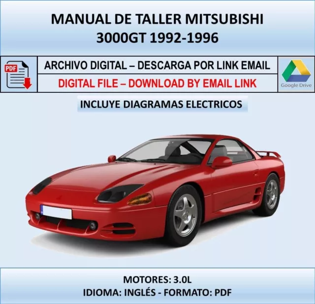 Manual de Taller Mitsubishi 3000GT 1992-1996. Incluye Diagramas Eléctricos.