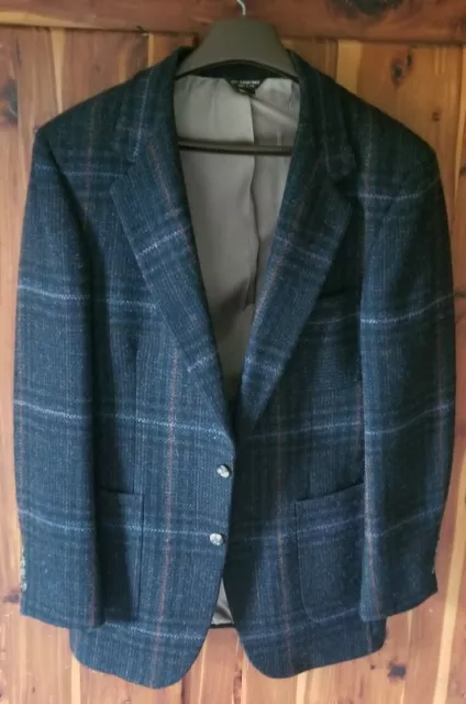 Raleighs Vintage Wool Checked Mens Sports Coat, Made In Usa