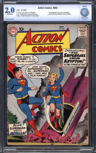 Action Comics #252 Cbcs 2.0 Ow Pages // Origin + 1St Appearance Of Supergirl