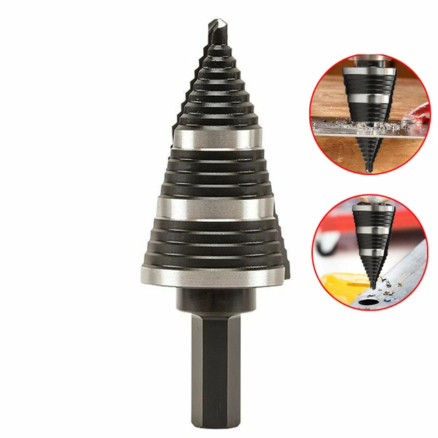 Double Flute HSS Step Drill Bit 15 | 3 Hole Sizes: 7/8", 1-1/8", 1-3/8" quality