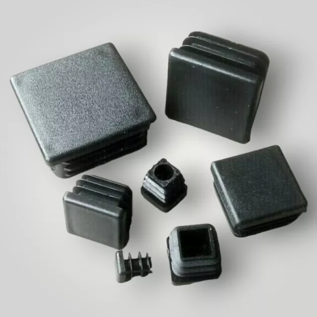 Square Plastic End Caps Blanking Plugs  Tube/ Box Section Inserts  /Black