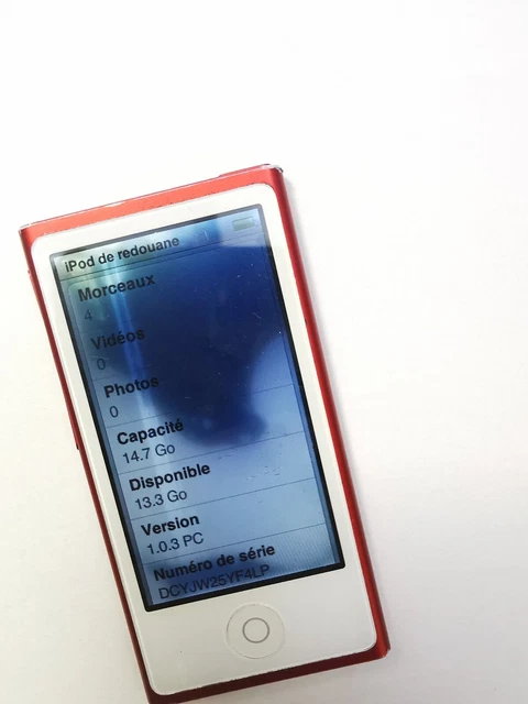 Apple Ipod Nano 16go 16gb 7ème Génération  Baladeur Mp3 - A1446 Problème Écran