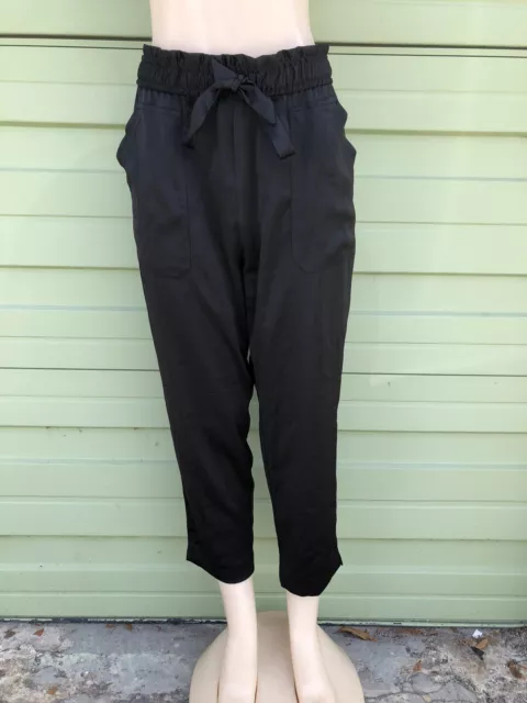 NEW ZARA Woman DRAWSTRING JOGGING PANTS Elastic High Waist 26 Size