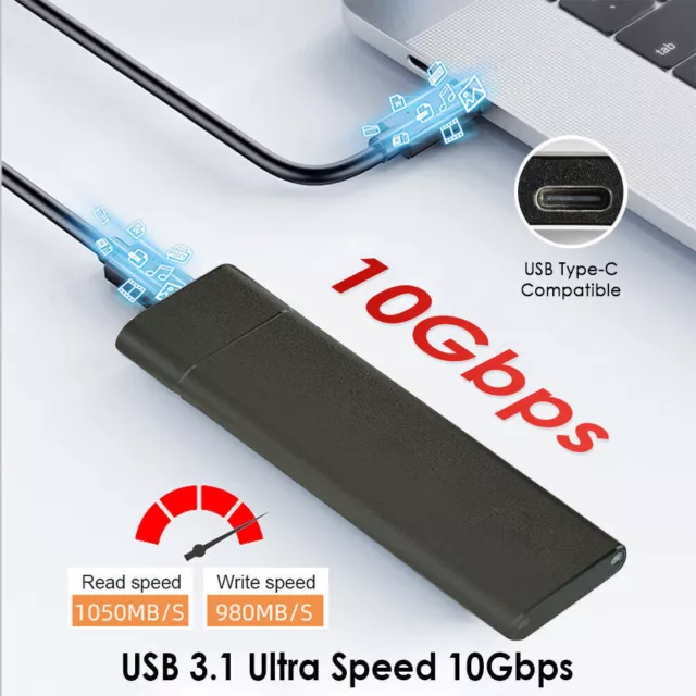USB 3.2 10Gbps To M.2 NVMe SSD External Enclosure Storage Case Drive USB-C 2