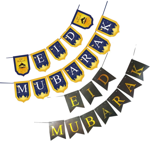 2 piezas Bandera de Juramento de Feliz Decoración Musulmana del Ramadán