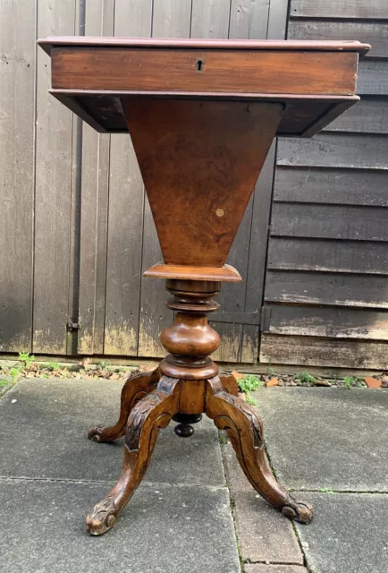 Antique Victorian Trumpet sewing/work table