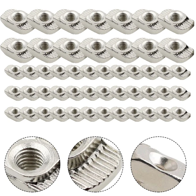 Comodi 50pz TNuts M8 Fili Acciaio al Carbonio Dadi per Martello per Profili in A