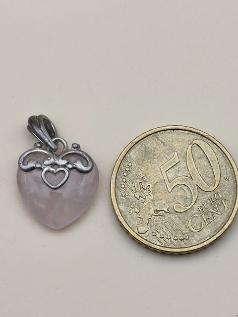 Pendentif Argent Vintage - Pierre Rose - Style Art Nouveau - 925/1000 - Occasion