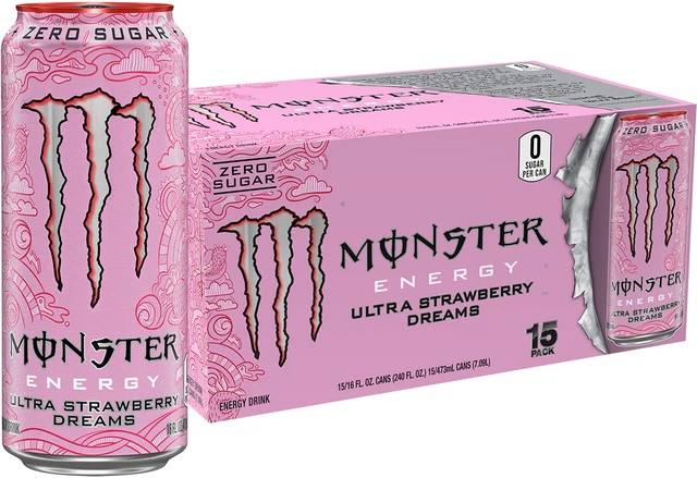 Ultra Strawberry Dreams, Sugar Free Energy Drink, 16 Ounce (Pack of 15)