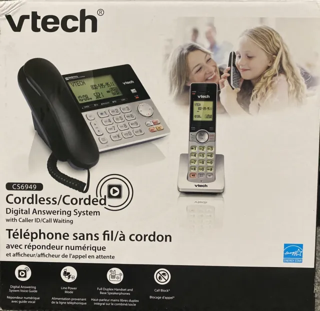 V-TECH CS6949 Corded / Cordless DECT 6.0 Phone with Answering system & Caller ID