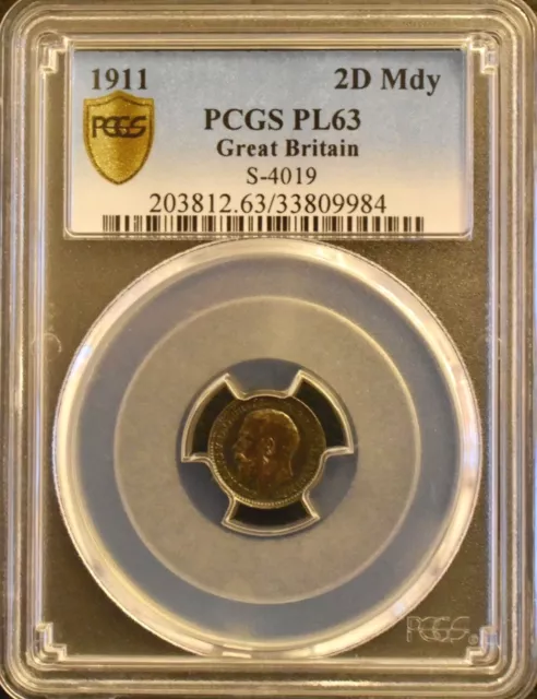 1911 Two pence 2d Maundy Money Silver PCGS PL63