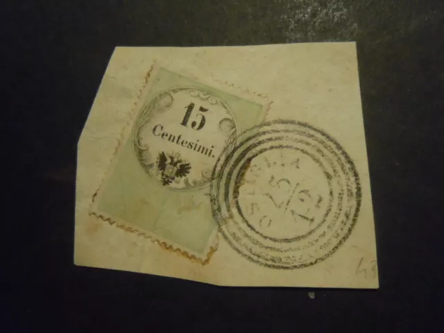 1854  Marca Da Bollo Da 15 Cent. In Annullo Di Spedizione Postale Su Frammento