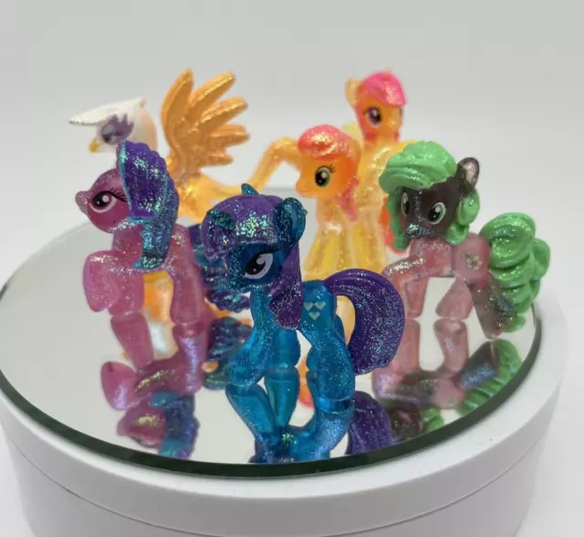 My Little Pony Blind Bag Mini Figure Lot 6 Glitter Transparent Translucent