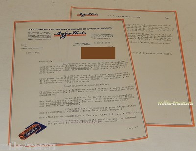 BON de COMMANDE Box Billy Clack Record LETTRE 1938 Sté Française AGFA Photo 