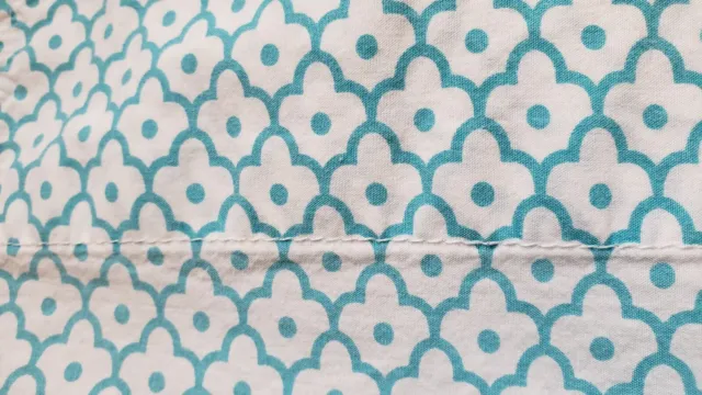 Xhilaration Full Double Flat Sheet Turquoise blue White Target arabesque Cotton