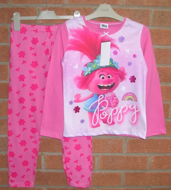 Girls BNWT Pink TROLLS WORLD TOUR Pyjamas Age 7-8 NEW