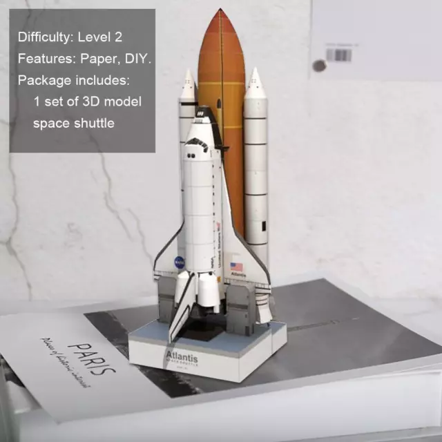 Space Shuttle Atlantis 3D scala 1:150 34 cm puzzle carta fai da te razzo J4N4 B5I9