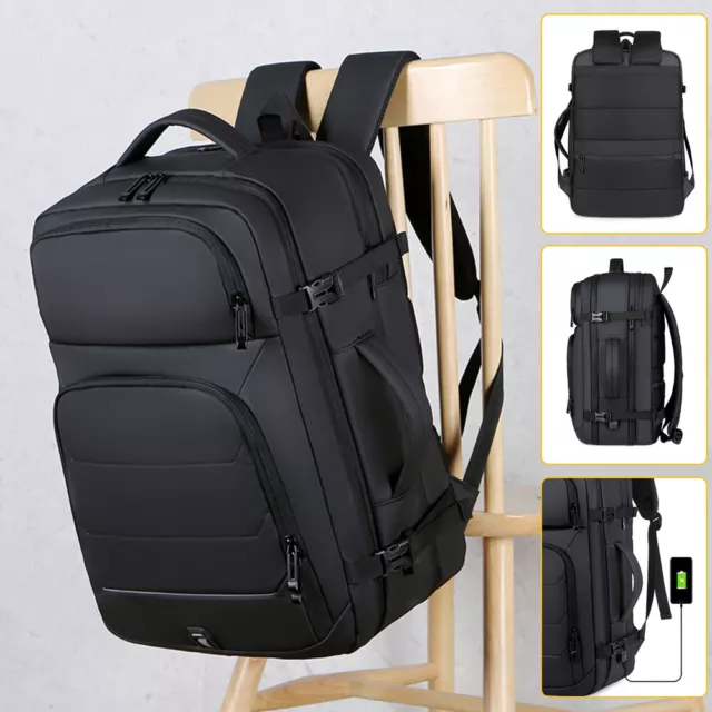 50L Large Capacity Anti-theft Laptop Backpack TSA Shoulder Bag USB For Men Woman