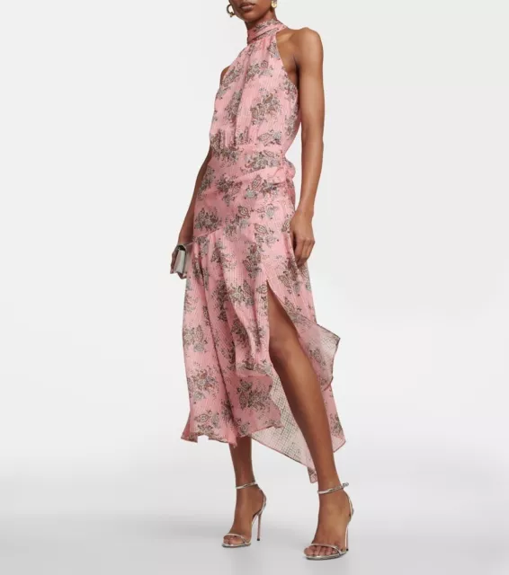 VERONICA BEARD New Leia Paisley Asymmetric Silk Maxi Dress, lined $698, sz 8 US