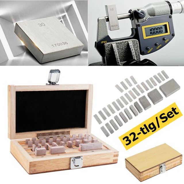 Präzisions Endmaßsatz 32-teilig - Hochgenaue Messblöcke Für Profis Und Hobbyisten