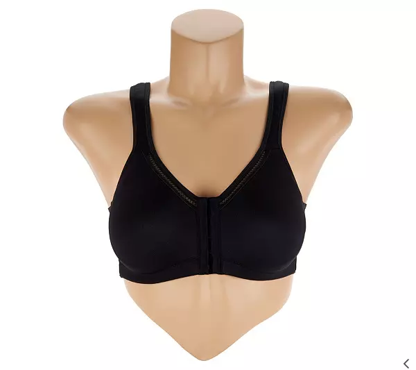 BREEZIES SOFT SHIMMER Seamless Front Close Wirefree Bra Black 36 C