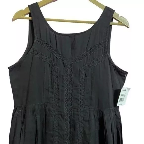 Volcom Dress Women’s Medium Vintage Black Sleeveless Lace “Black Sand” NWT 3