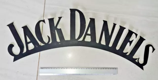 Jack Daniels Metal Logo LARGE Bar Deco Emblem Whisky Script Sign Plate RARE