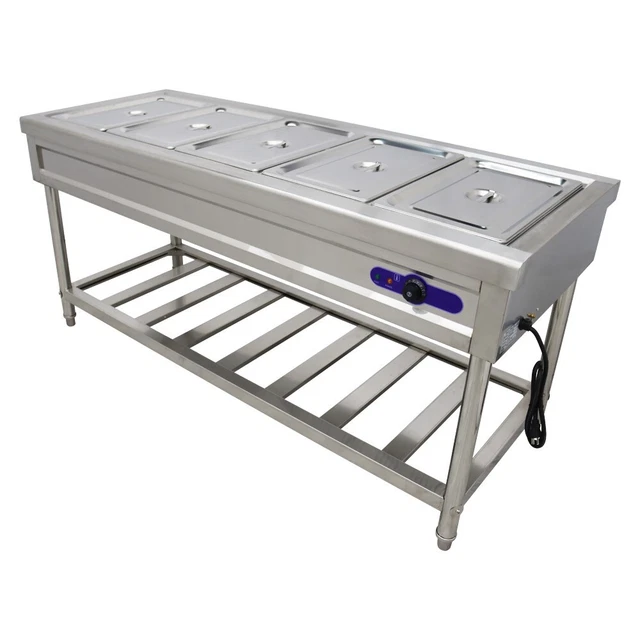 Commercial Bain-Marie Buffet Food Warmer Kitchen Steamer Table 110V 2KW 5Pans