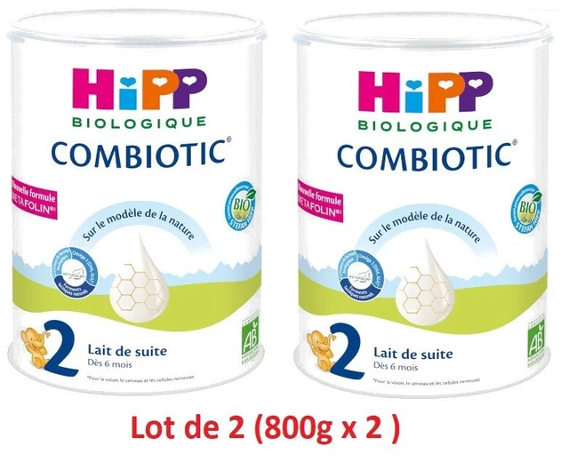 LOT  de 2 lait de suite HIPP biologique COMBIOTIC  dès 6 mois 800G x 2